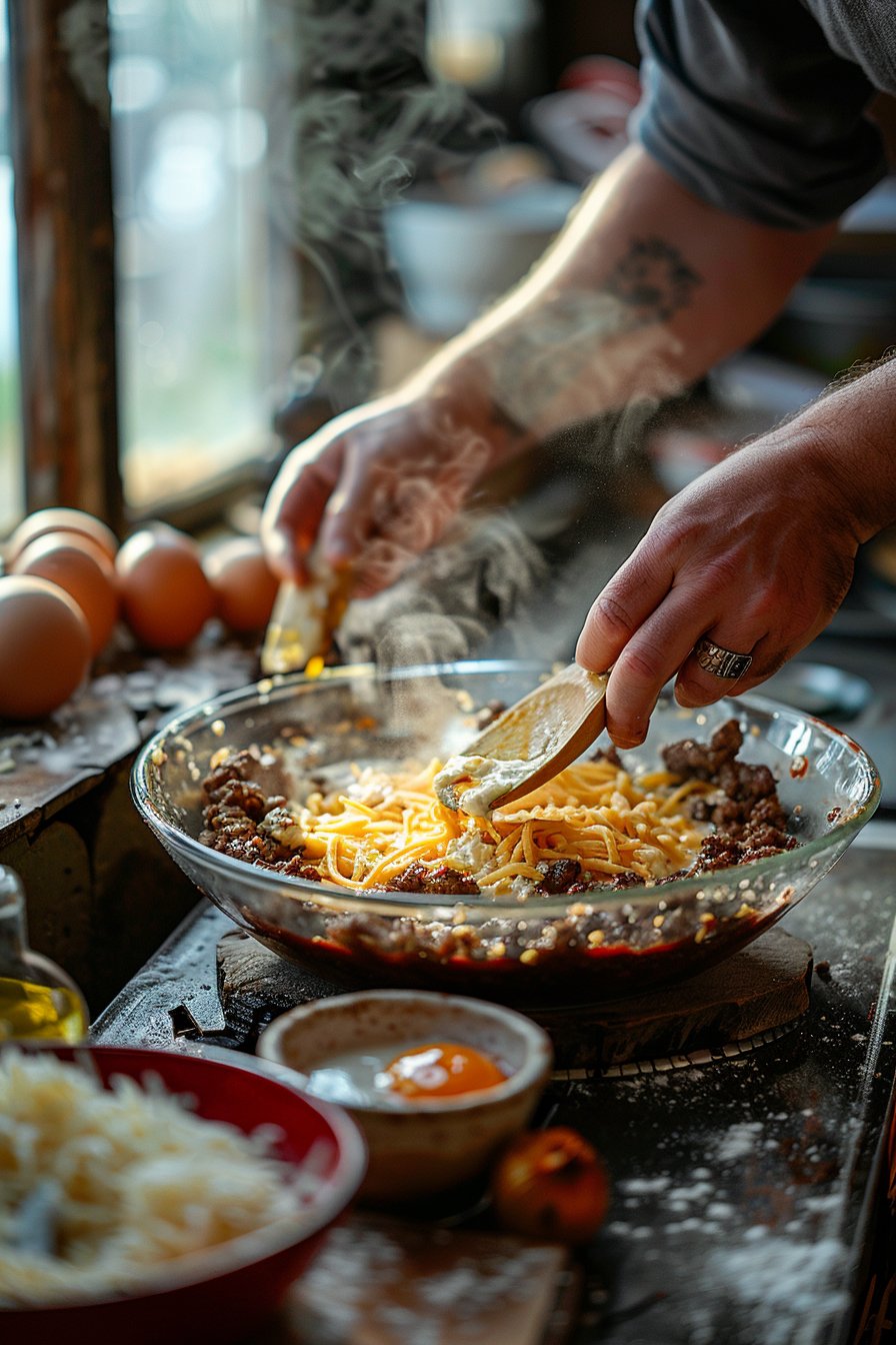 Low Carb Cheeseburger-Auflauf instructions process