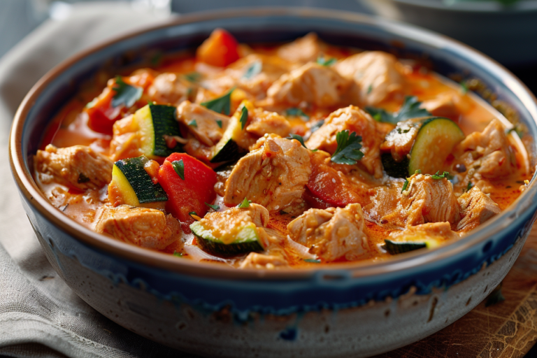 Cremiges Putengulasch mit Zucchini & Schmand einfach zubereitet featured image