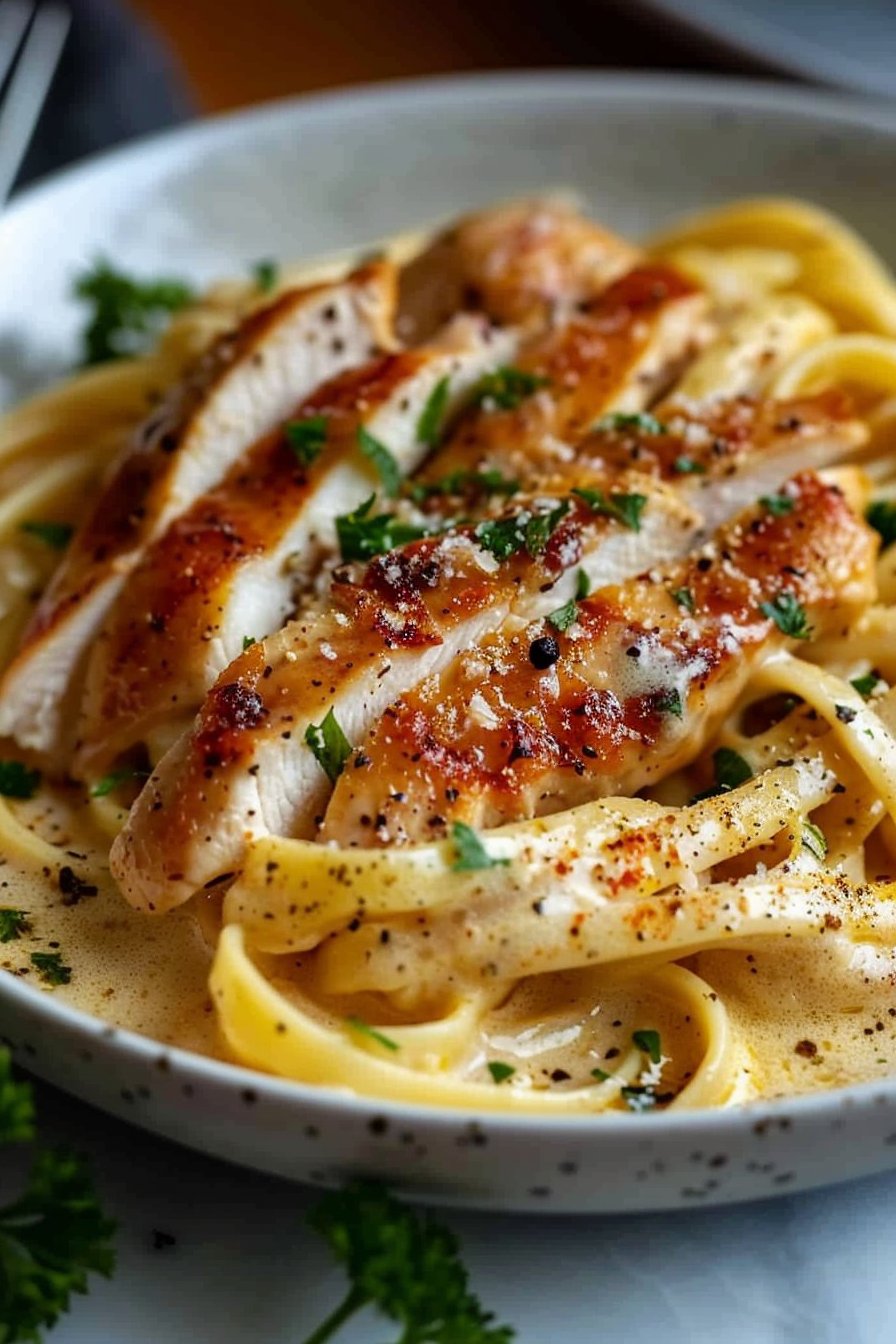 Cremige Hähnchen-Alfredo-Nudeln: Ein Unglaubliches Ultimatives Rezept serving