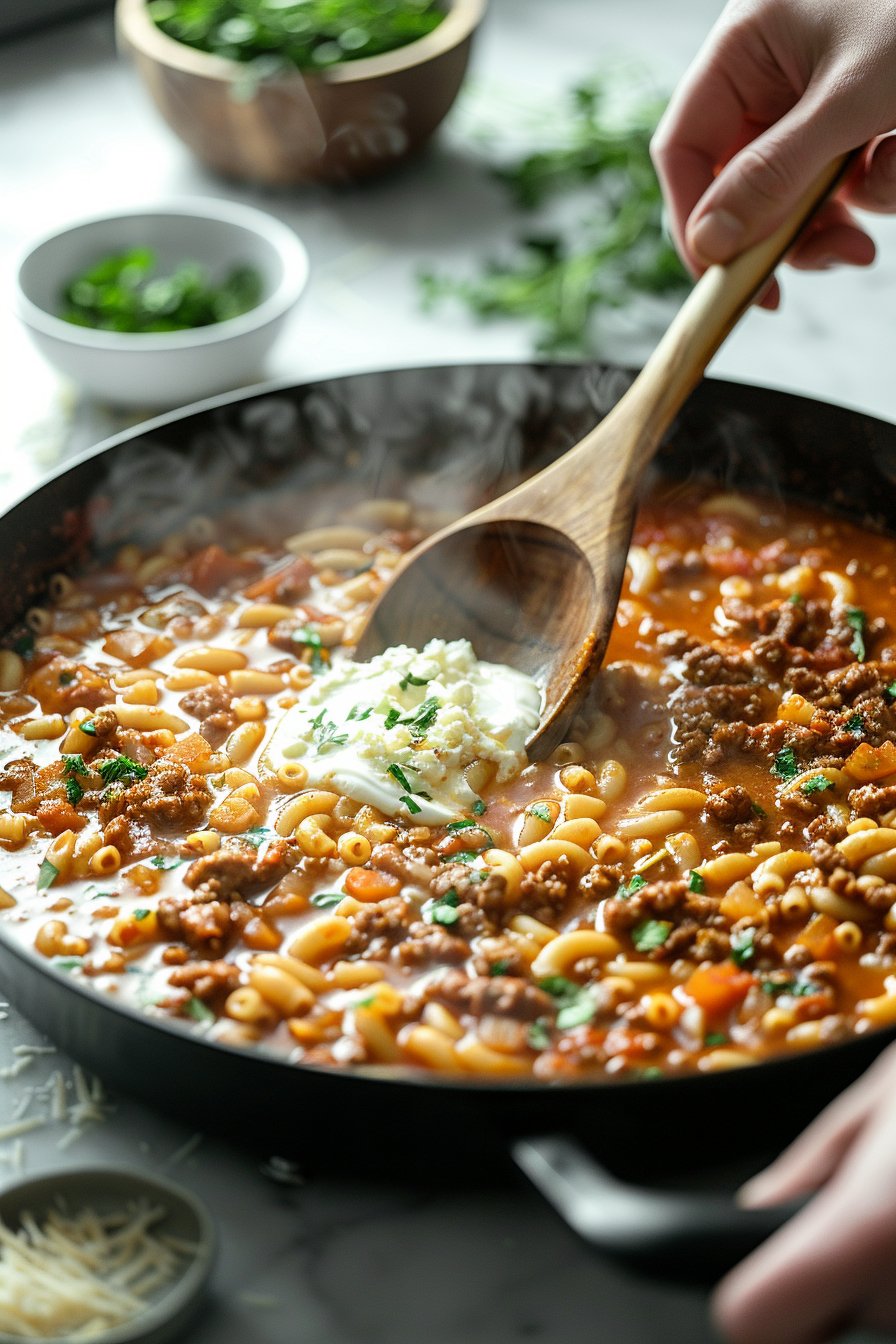 One Pot Makkaroni alla Mamma Rezept instructions process