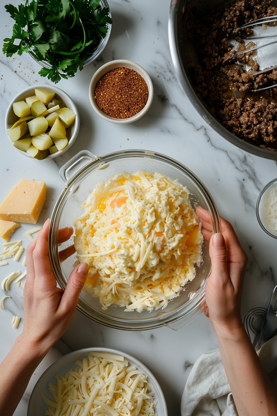 Low Carb Cheeseburger-Auflauf instructions process