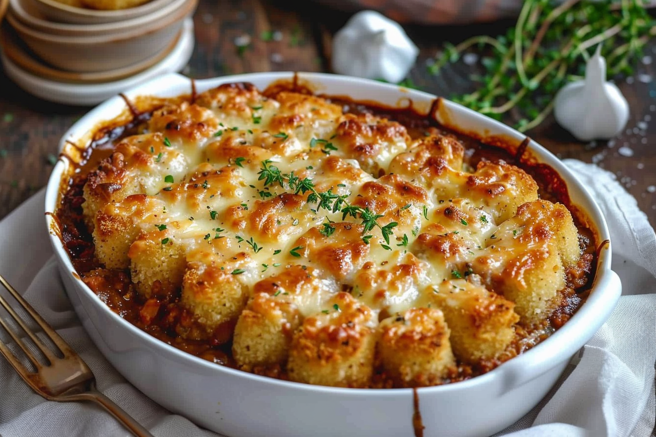 Kroketten-hack-auflauf – Herzhaftes Und Einfaches Gericht Für Die Ganze Familie - Hausgemachtlecker recipe card image