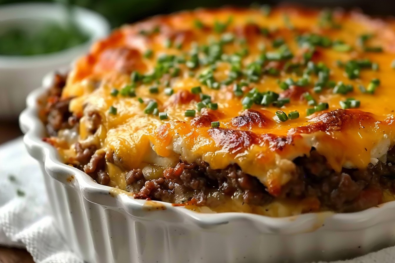 Low Carb Cheeseburger-Auflauf recipe card