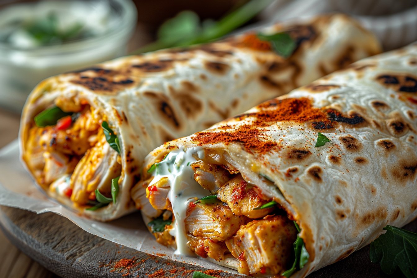 Knusprige Hähnchen-Mozzarella-Wraps aus dem Airfryer recipe card