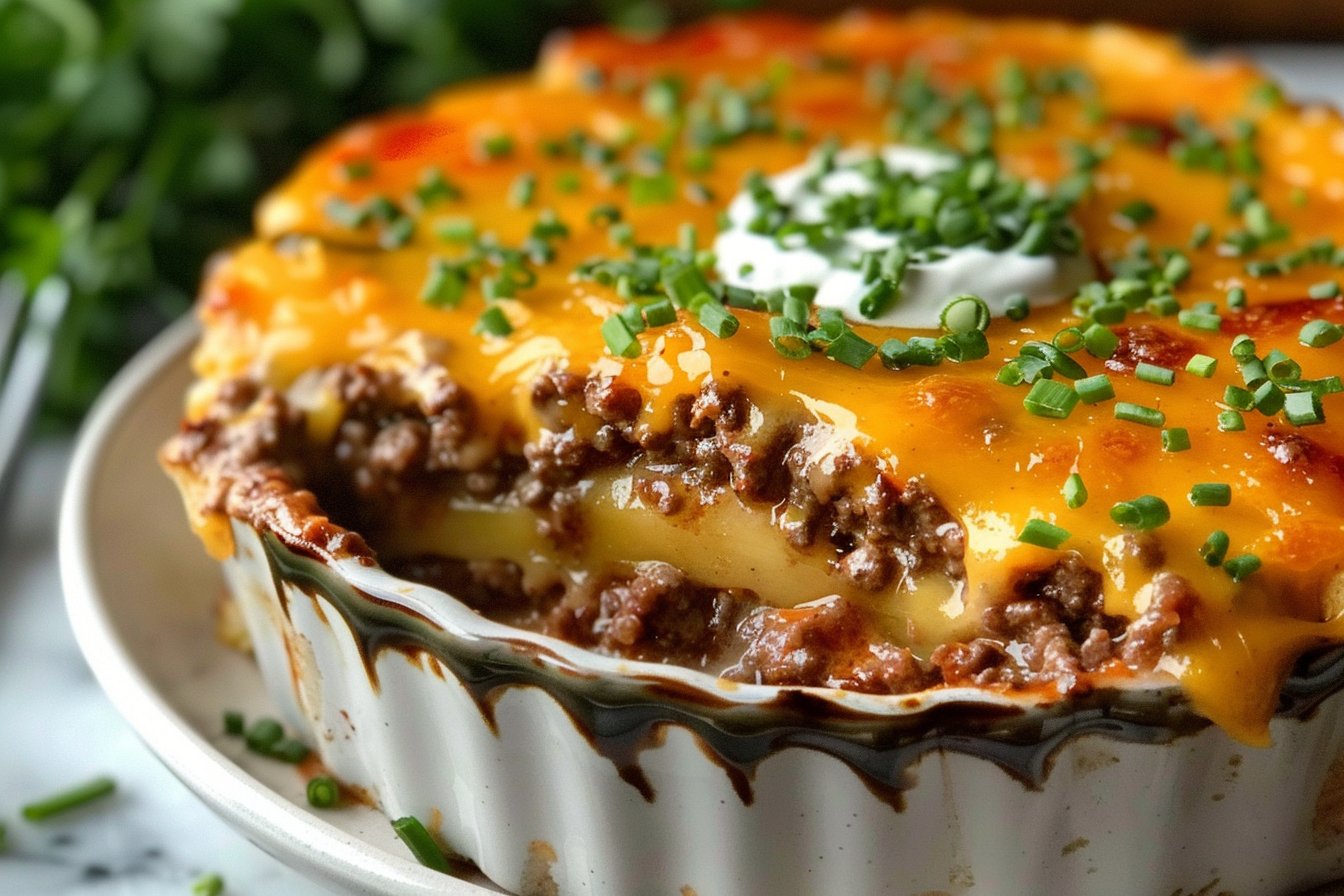 Low Carb Cheeseburger-Auflauf recipe card