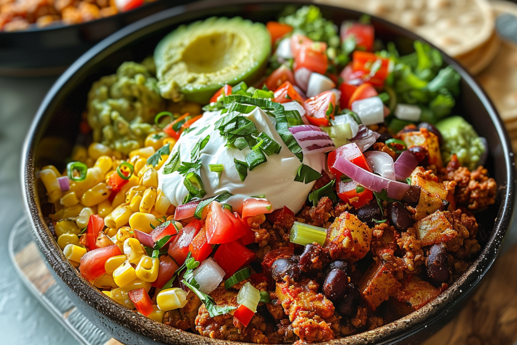 Schnelle Kartoffel Taco Bowl Meal Prep mit Ofenkartoffeln featured image