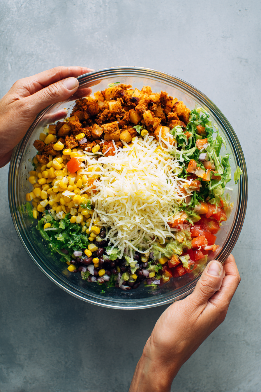 Schnelle Kartoffel Taco Bowl Meal Prep mit Ofenkartoffeln instructions image