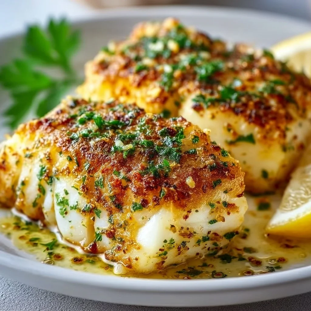 15-Minuten Air Fryer Knoblauchbutter Kabeljaufilets