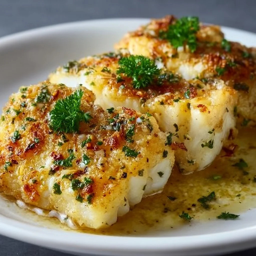 15-Minuten Air Fryer Knoblauchbutter Kabeljaufilets