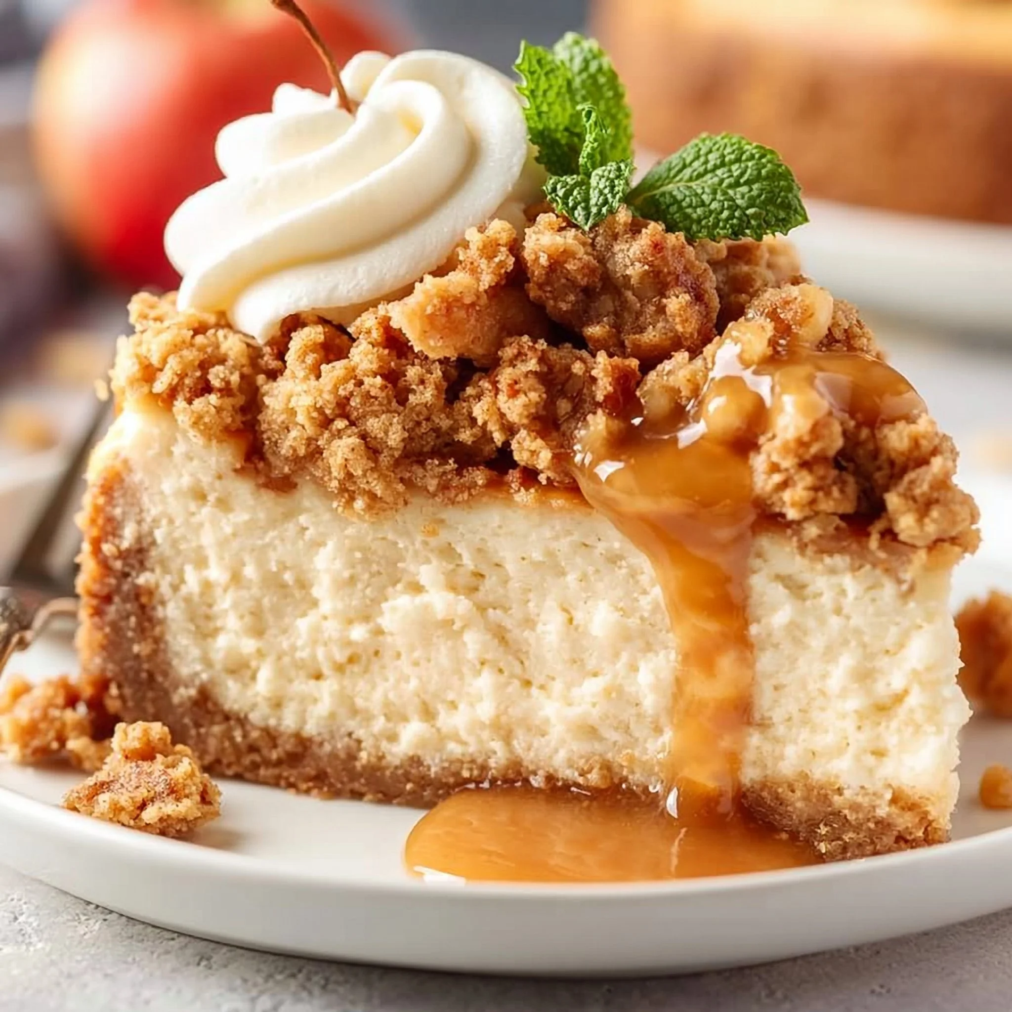 Apfel-Crisp-Cheesecake
