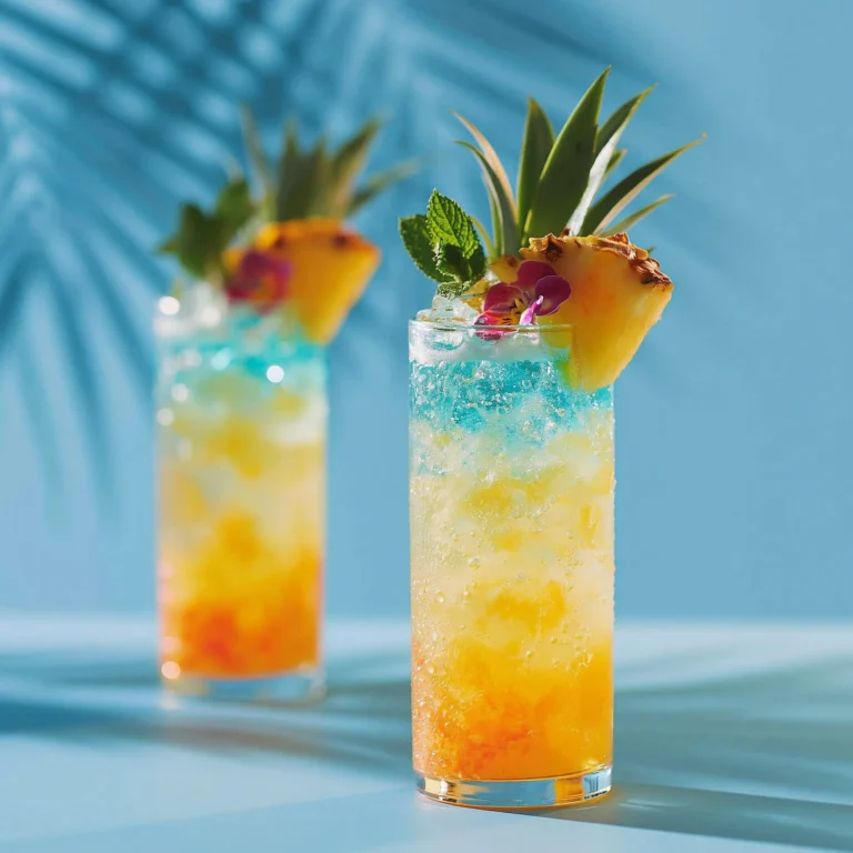Erfrischender Aruba Paradies Cocktail mit tropischen Früchten