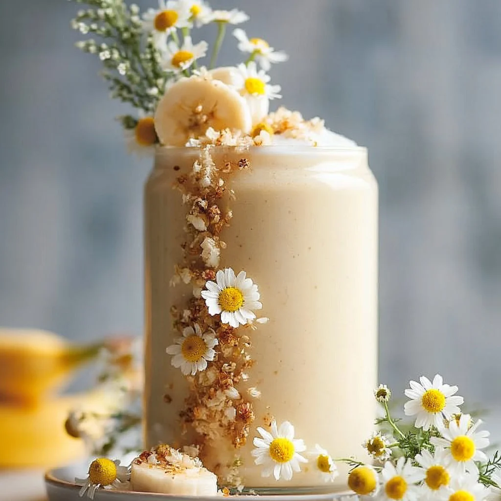 Bananen Chamomile Tee Smoothie mit Kamille für mehr Entspannung.