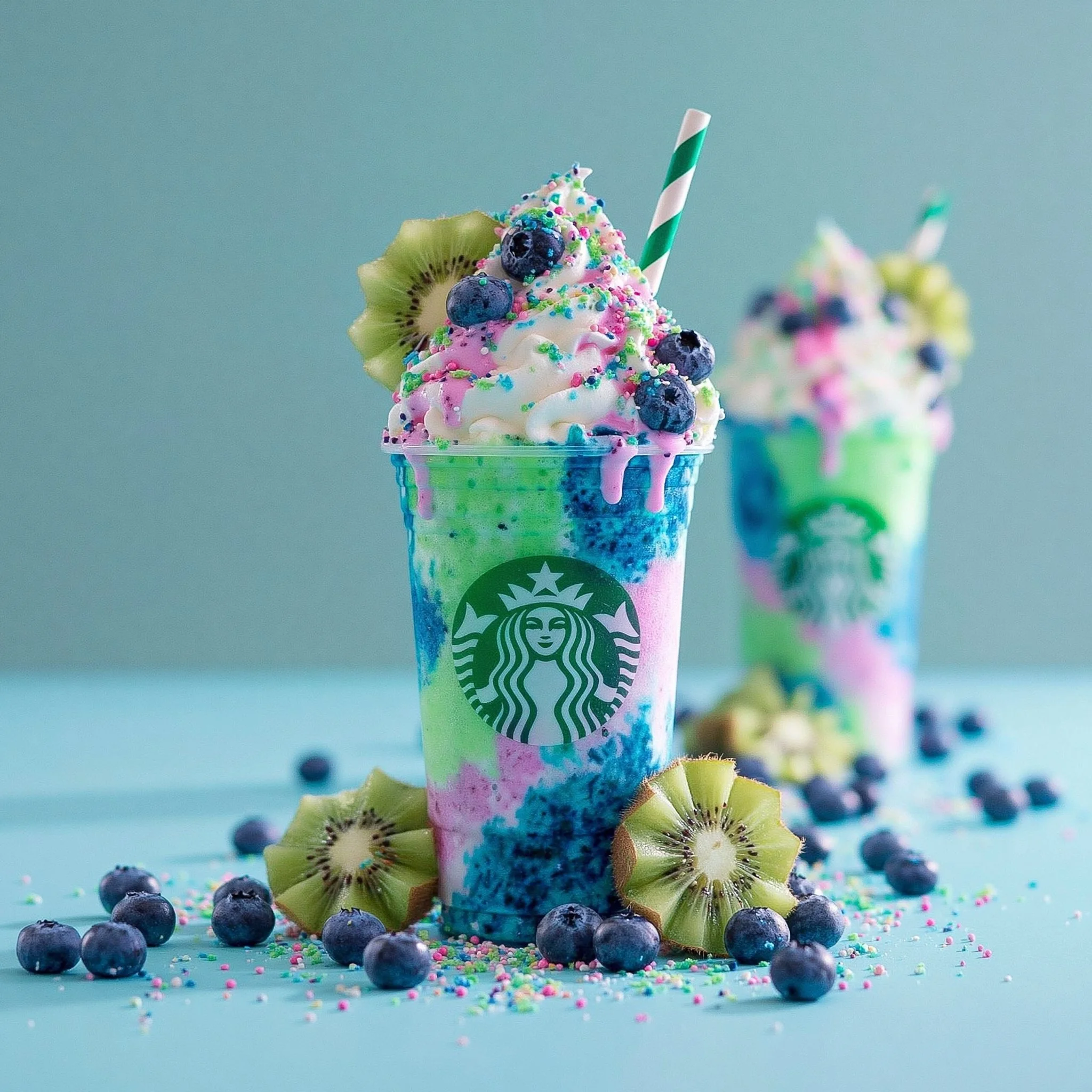 Blaubeer-Kiwi-Schock-Frappuccino