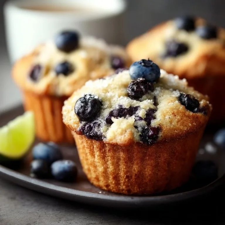 Frische Blaubeermuffins auf einem Teller, ideal zum Frühstück oder als Snack.