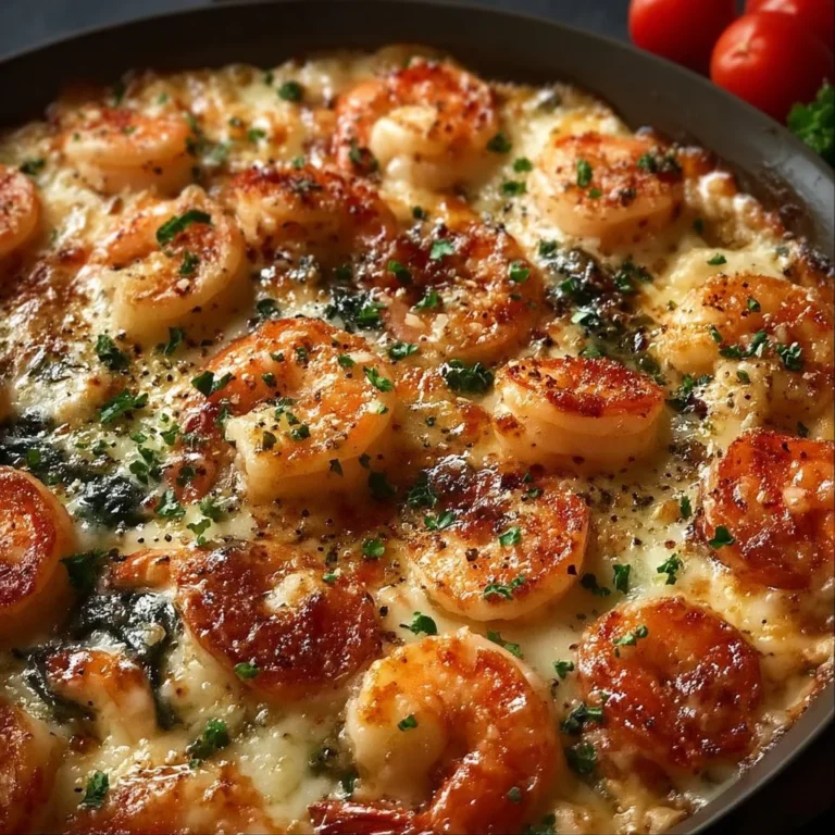 Cremiges toskanisches Garnelengericht mit frischen Garnelen und mediterranen Gewürzen.