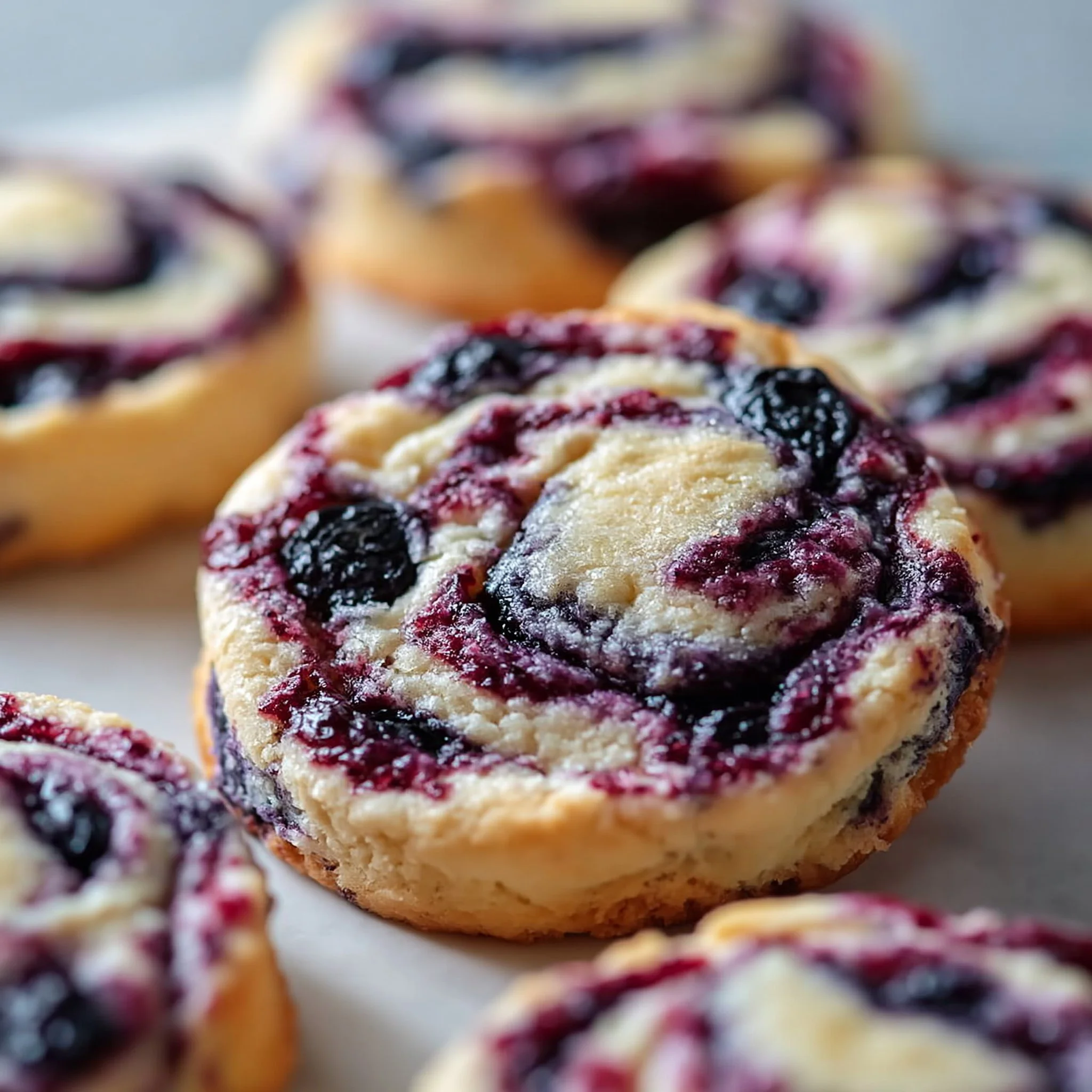 Einfache Heidelbeer-Käsekuchen-Wirbelkekse