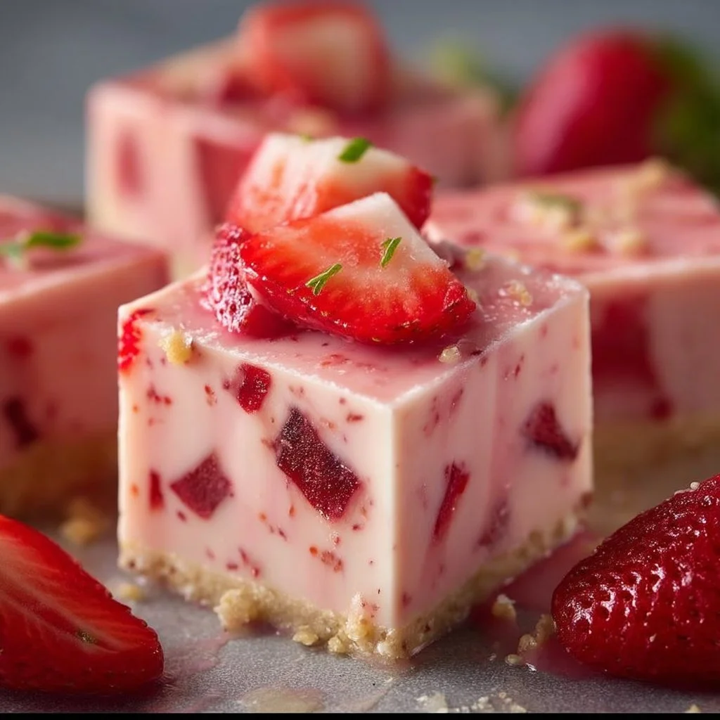 Hausgemachter Erdbeer-Fudge mit frischen Erdbeeren und Schokolade