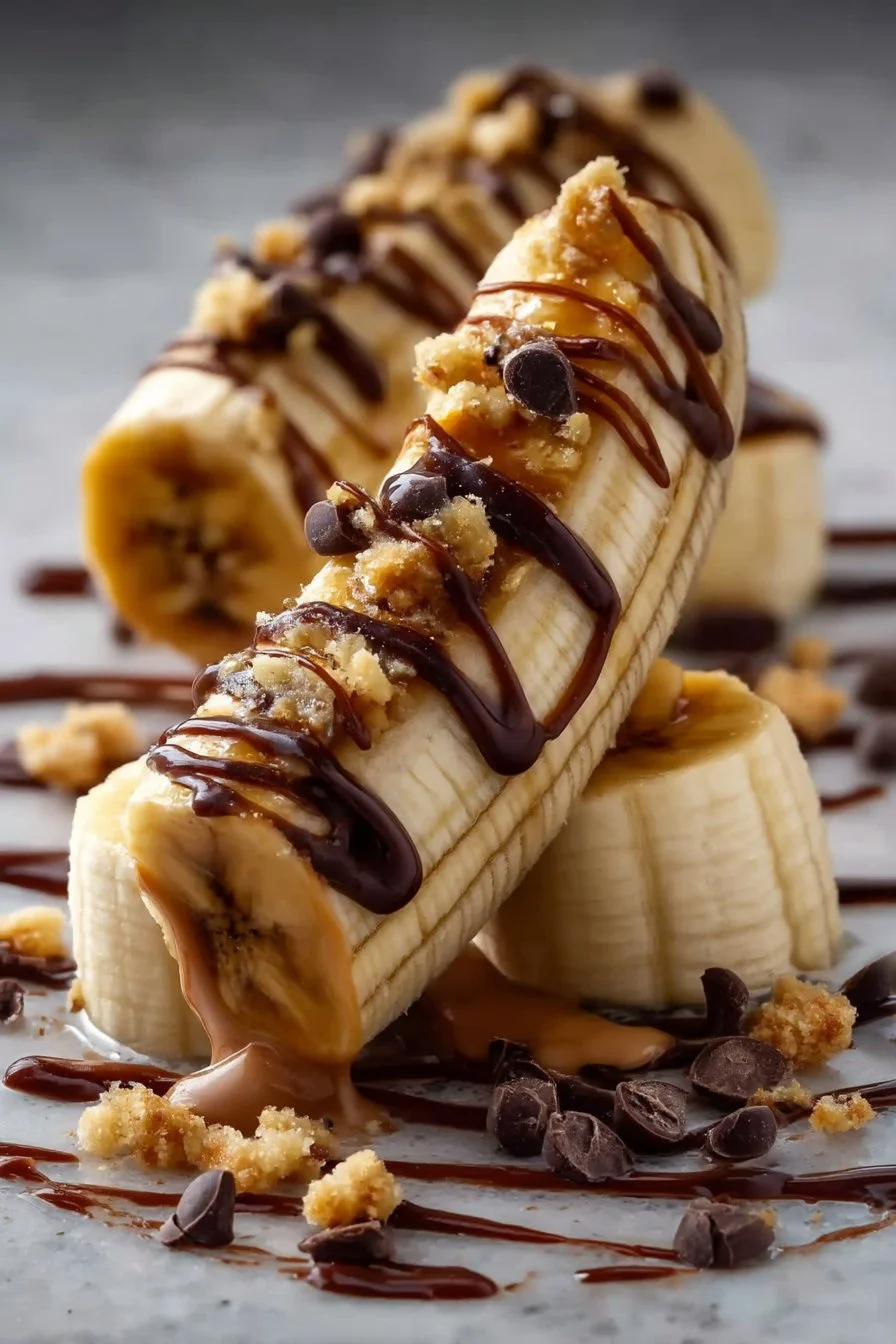 Gefrorene Bananen-Snickers-Bisse