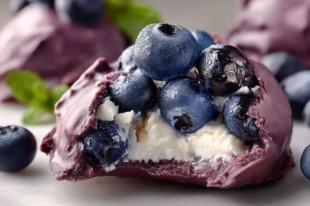 Gefrorene Blaubeer-Joghurt-Cluster als gesunder und leckerer Snack