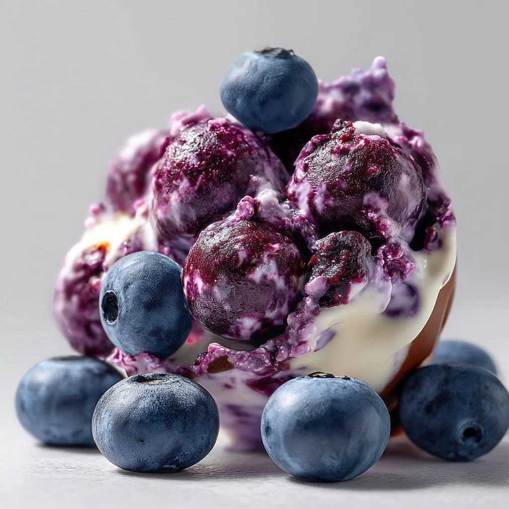 Gefrorene Blaubeer-Joghurt-Cluster
