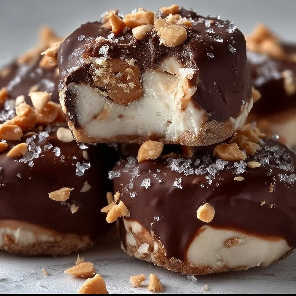 Gefrorene griechische Joghurt-Erdnussbutter-Bissen