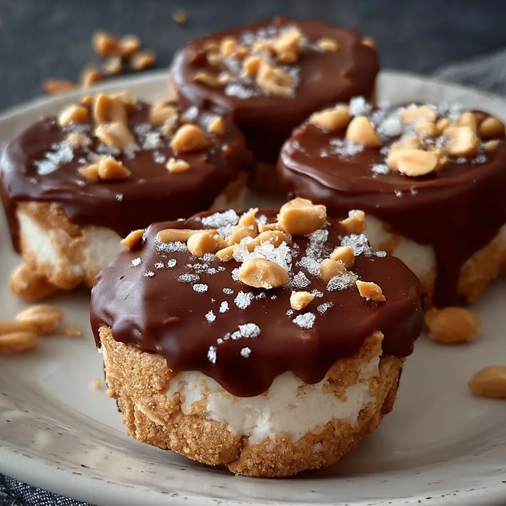 Gefrorene griechische Joghurt-Erdnussbutter-Bissen