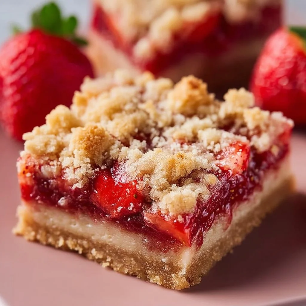 Keto Strawberry Crumble Bars