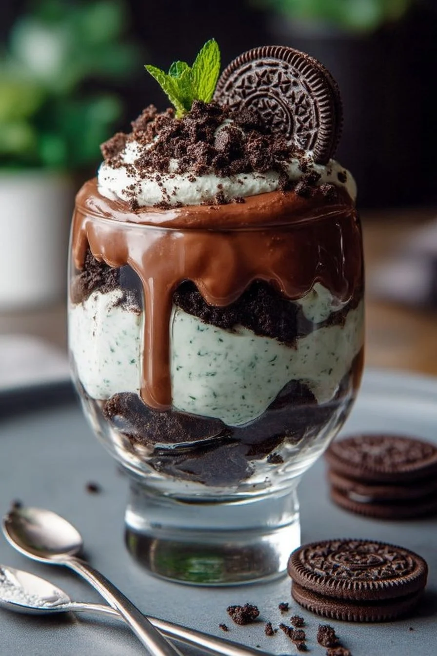 Oreo-Minze-Creme-Schokoladenkeks-Trifle