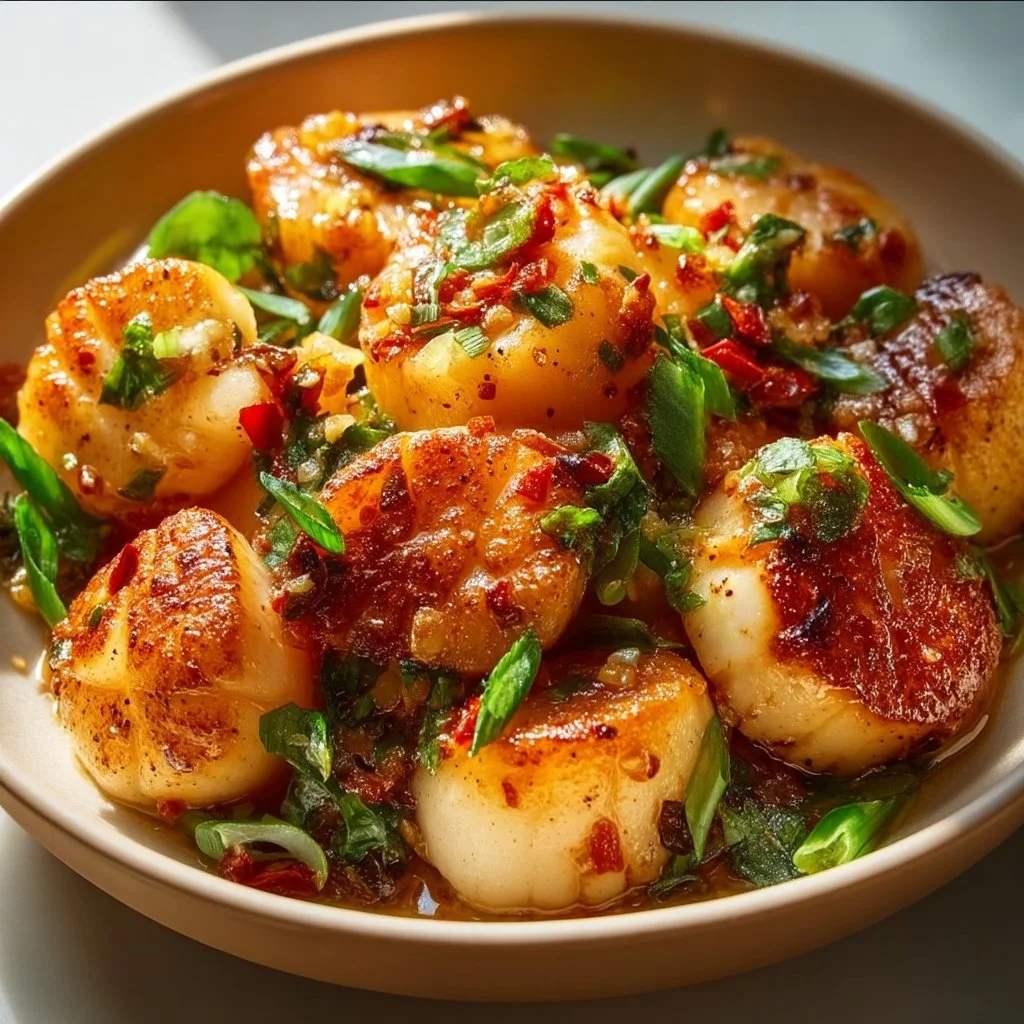 Schnelle Luftfritteuse Jakobsmuscheln