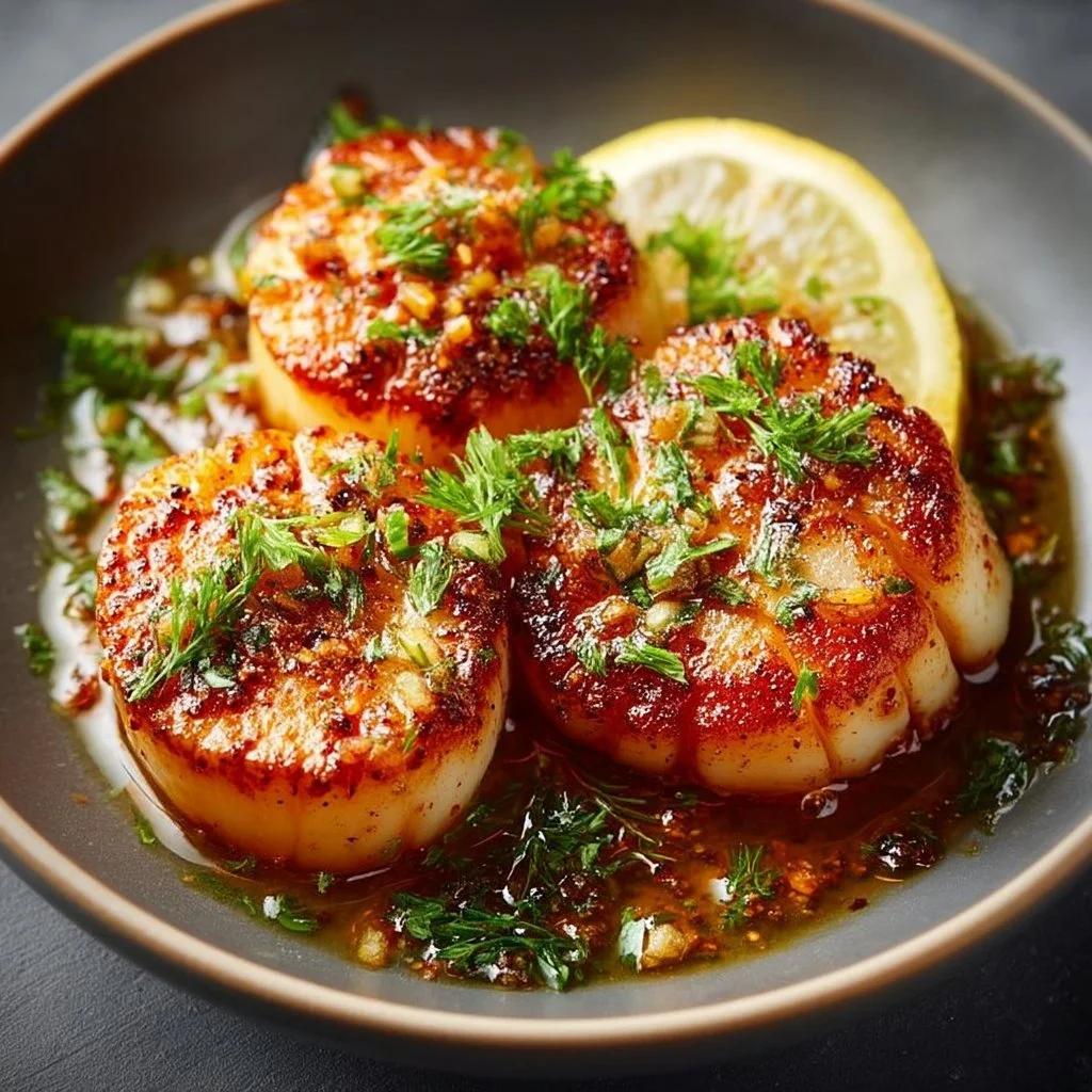 Schnelle Luftfritteuse Jakobsmuscheln