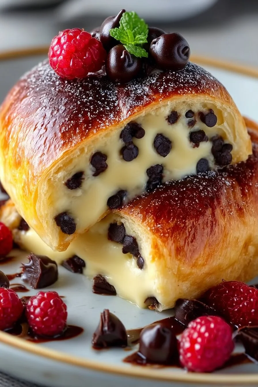 Schokoladenstückchen Vanillepudding Brioche