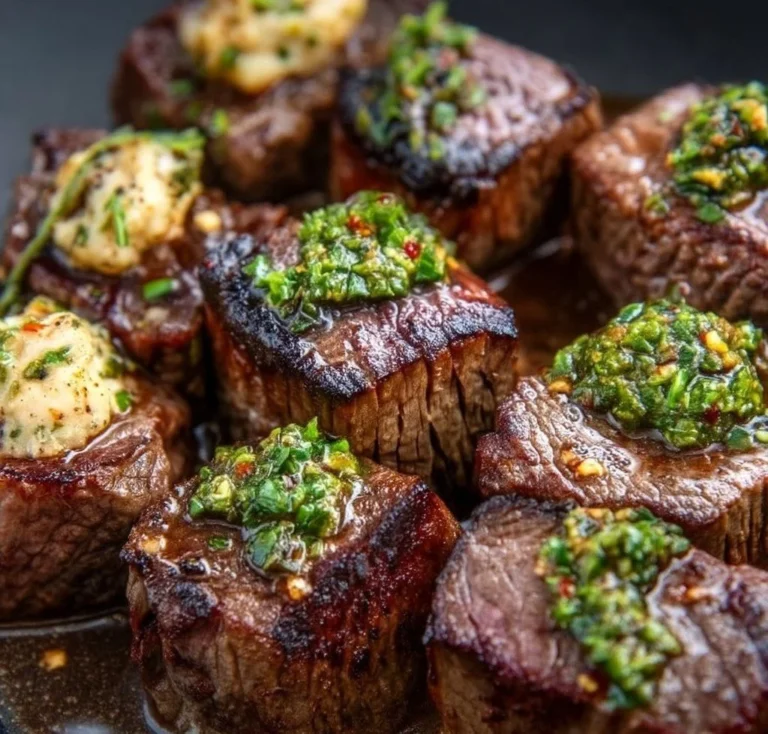 Himmlische Steakbissen mit selbstgemachter Cowboybutter auf dem Grill.