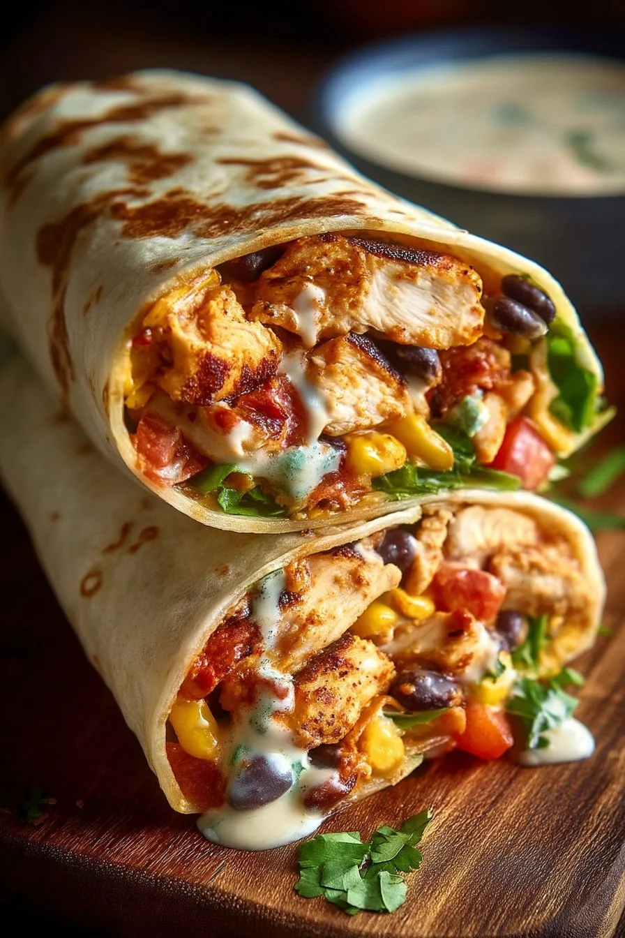 Südwestliche Hähnchen-Wraps
