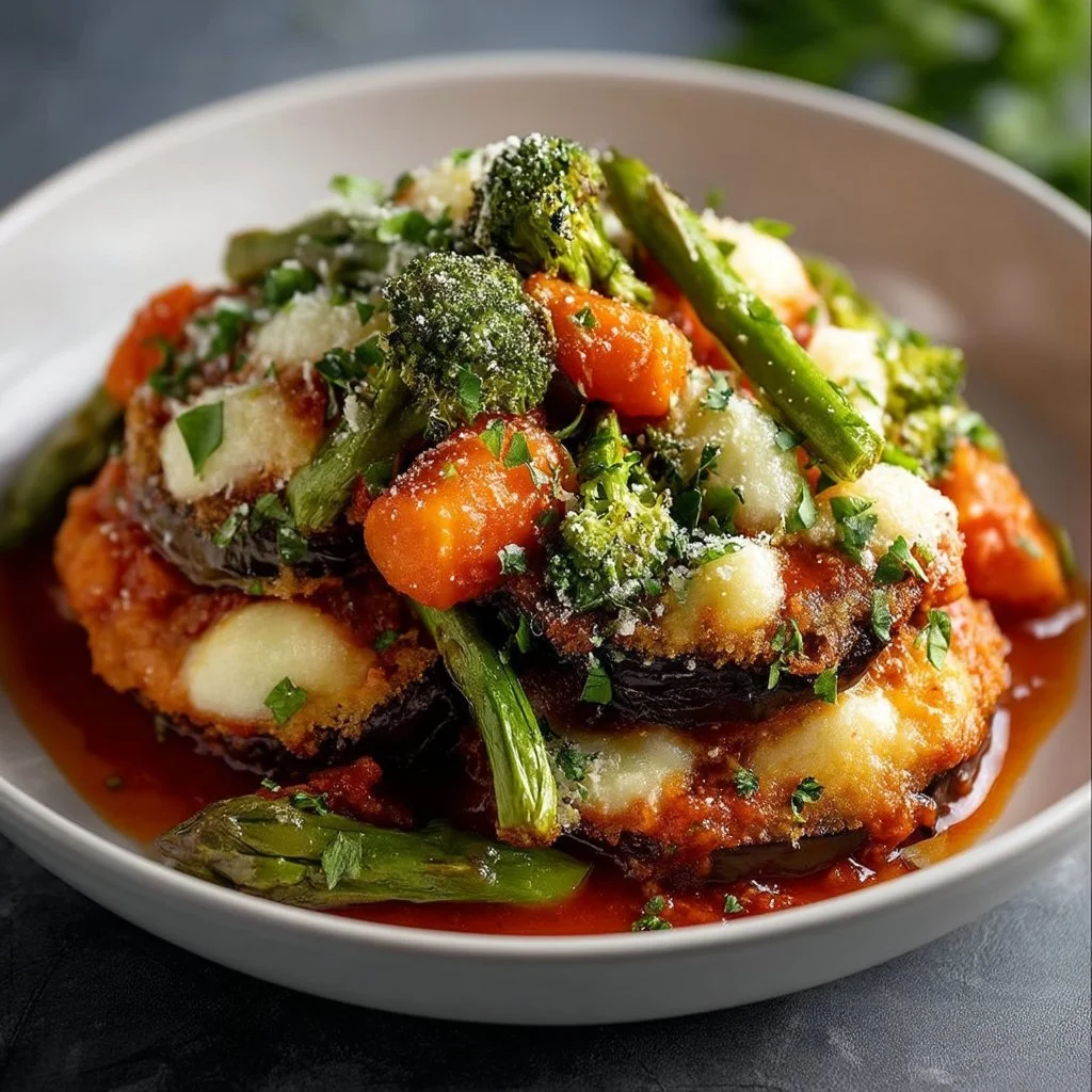 Überbackenes Auberginen-Parmesan