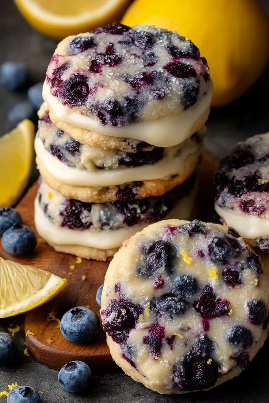 Zitronen-Blaubeer-Käsekuchen-Kekse