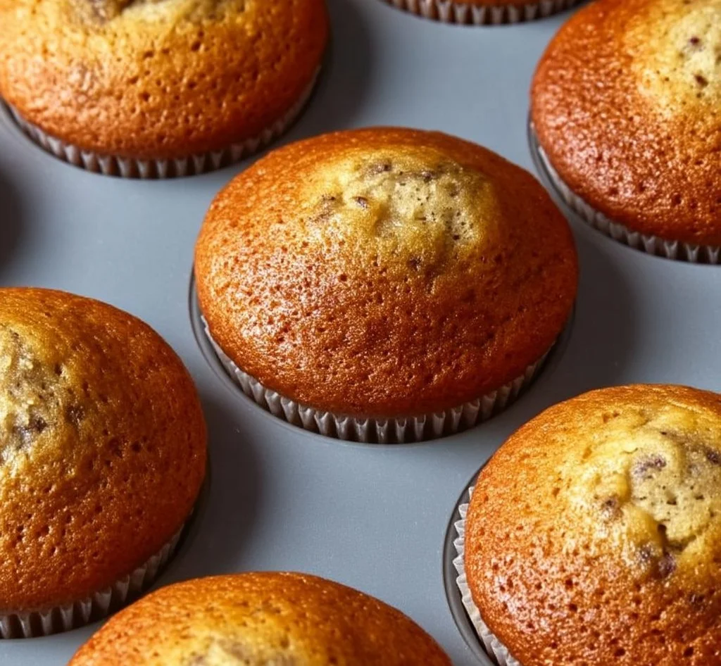 Zuckerfreie Bananenmuffins auf einem Teller serviert