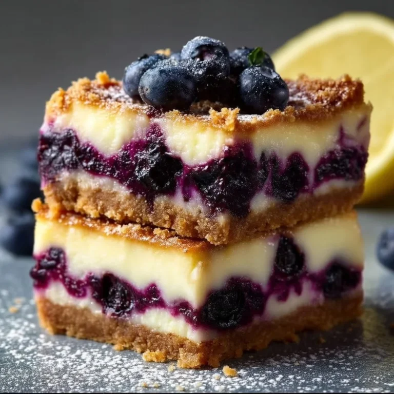 Zuckerfreie Zitronen-Blaubeer-Cheesecake-Riegel auf einem Teller