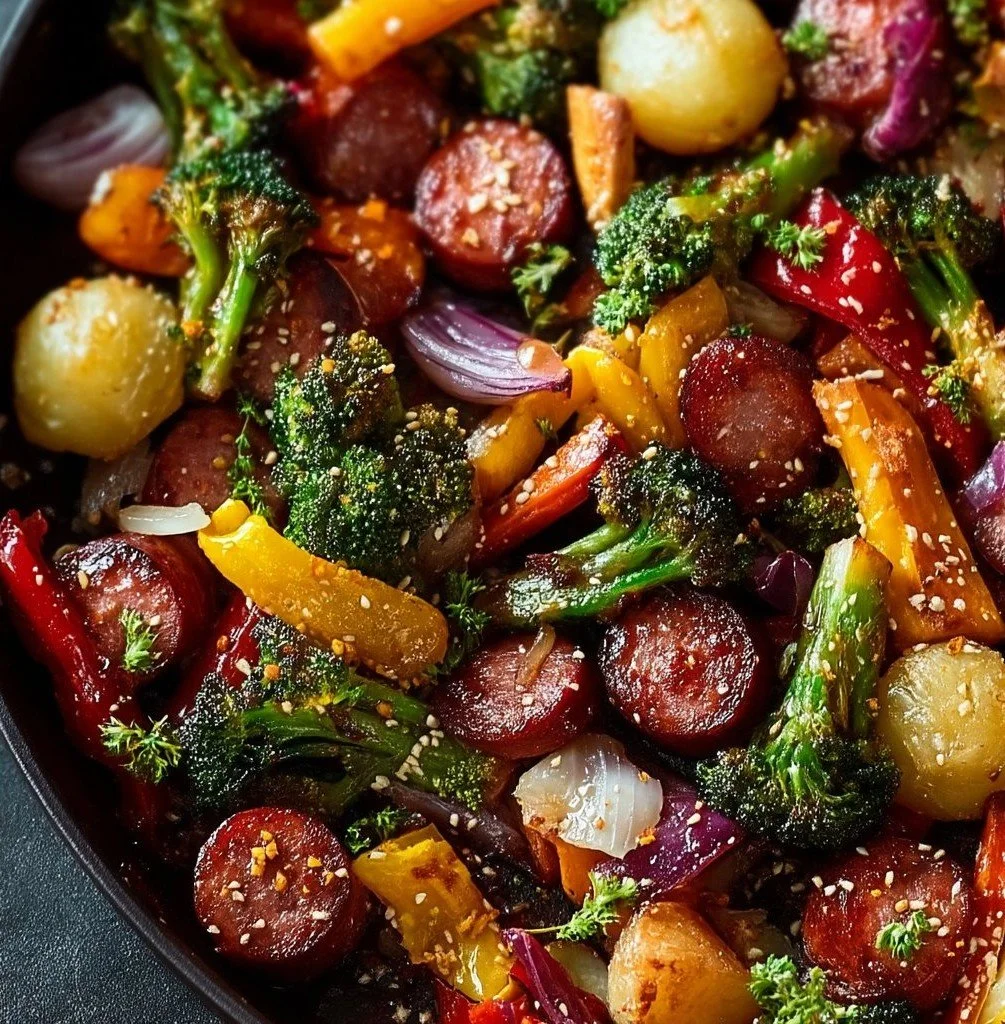 Blattpfannen-Kielbasa mit Honig-Soja-Glasur