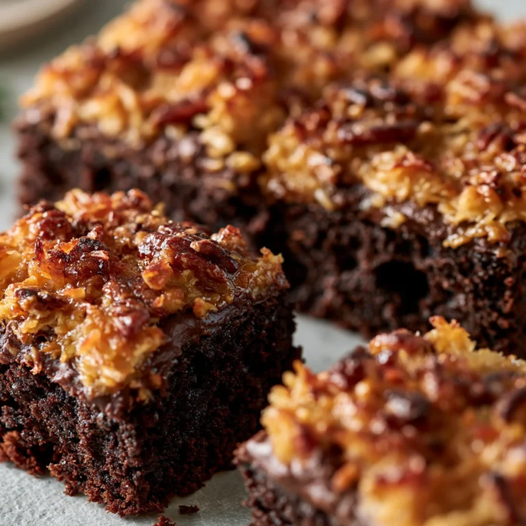 Deutscher Schokoladen Poke Kuchen mit cremiger Füllung und Schokoladenglasur