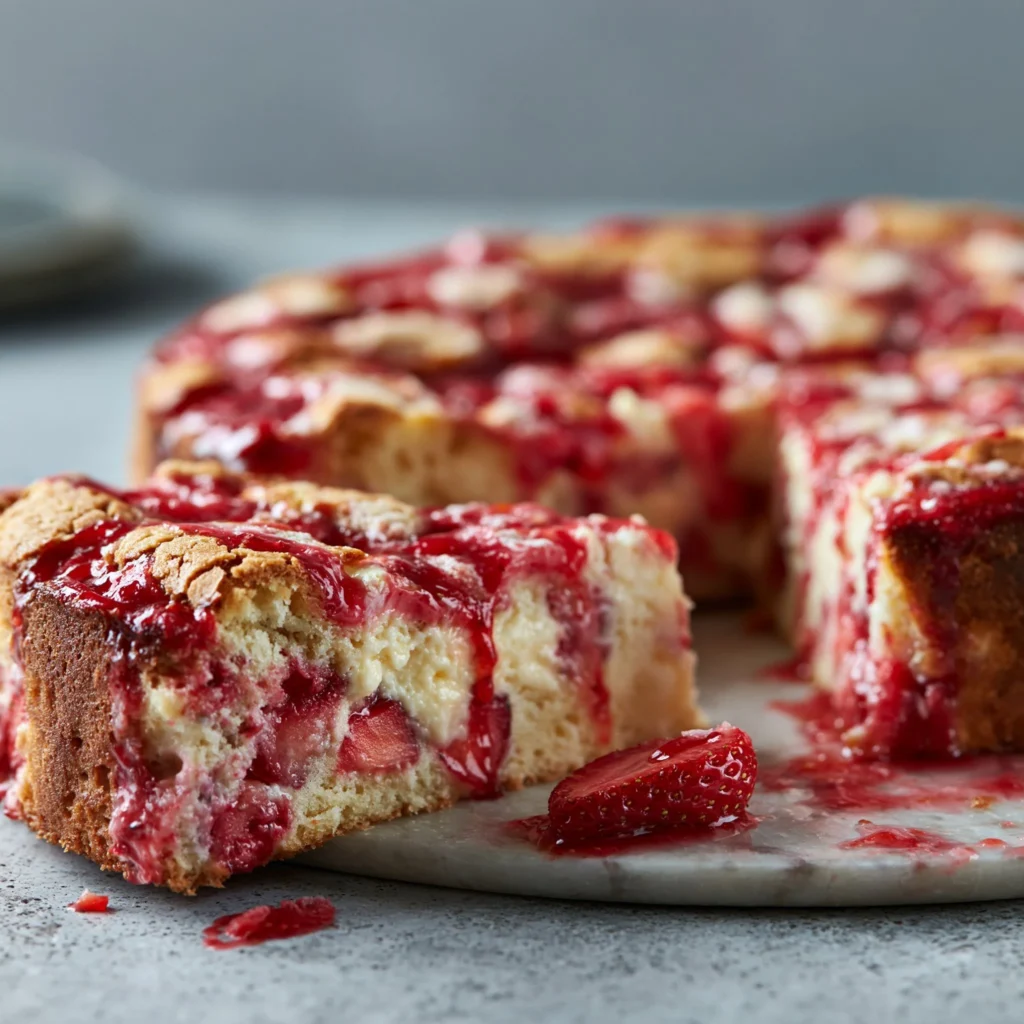 Leckerer Erdbeerkuchen mit beeindruckendem Serviereffekt
