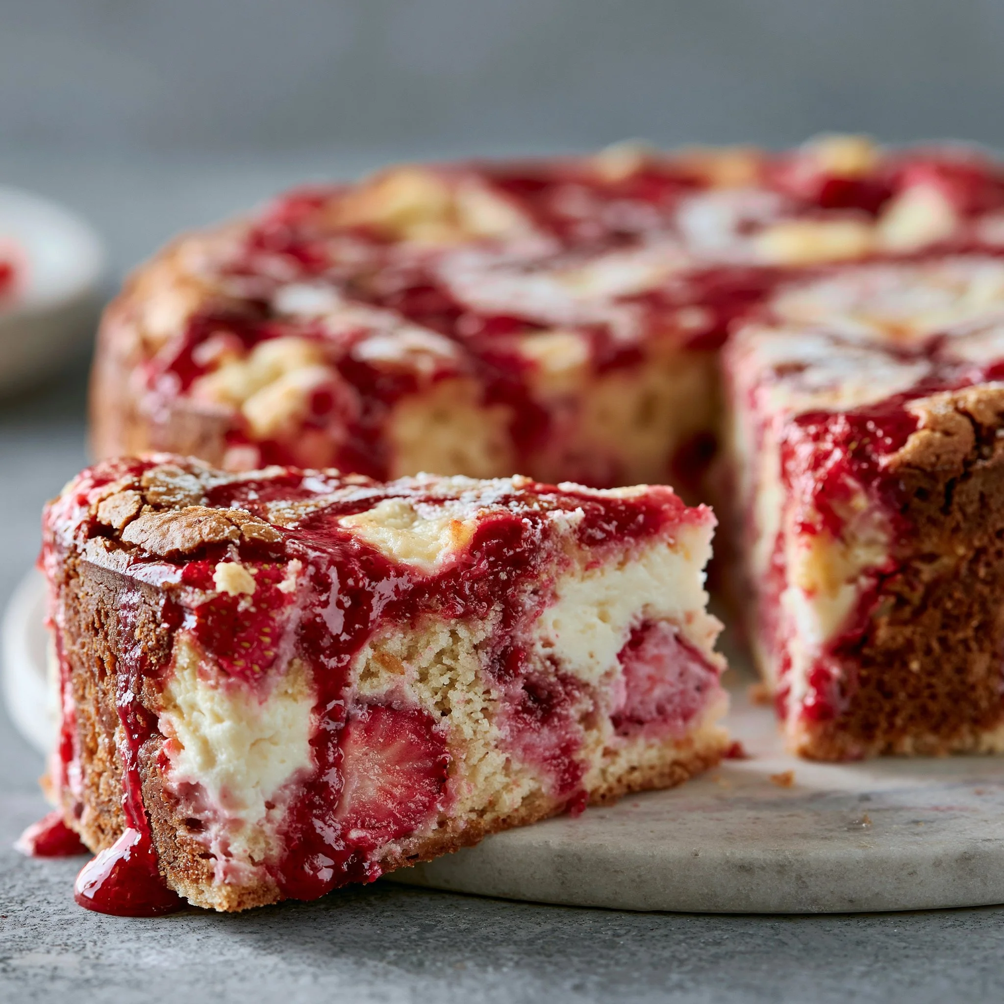 Erdbeerkuchen mit Erdbeben-Effekt