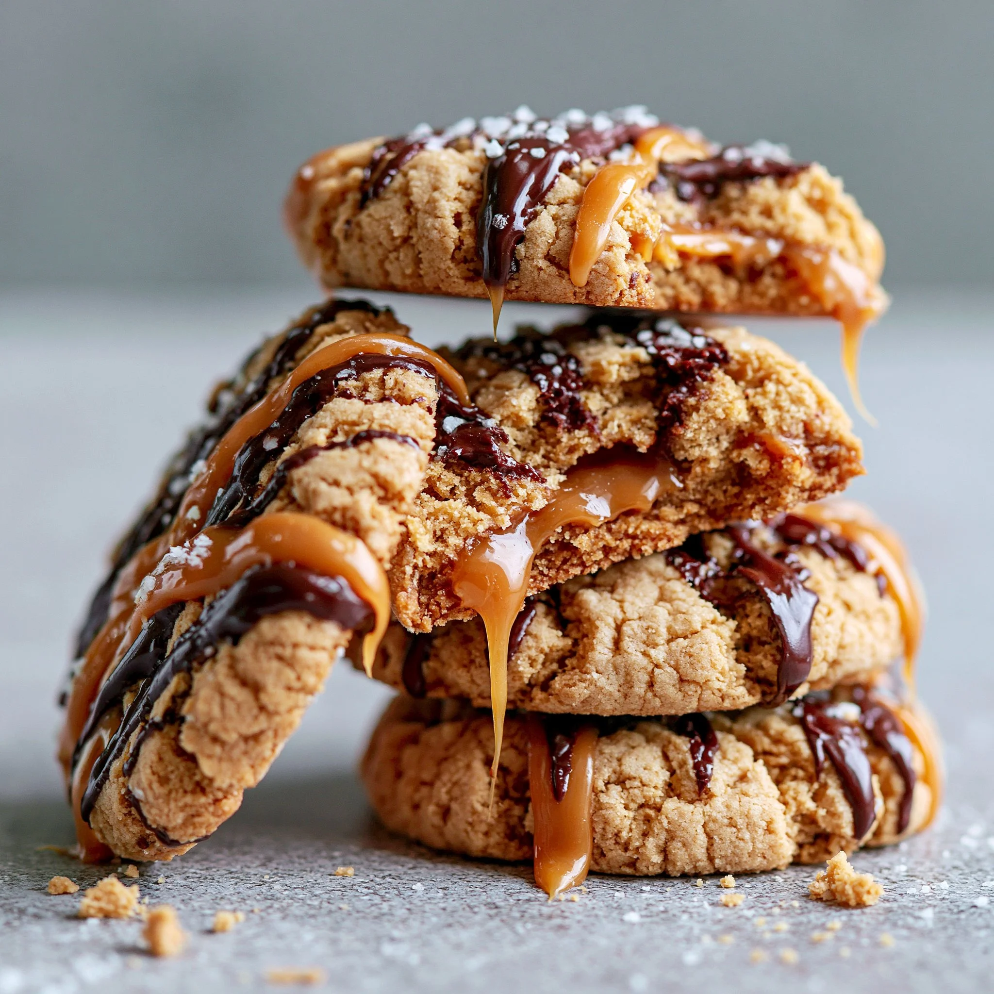 Erdnussbutter-Schokoladen-Karamell-Kekse
