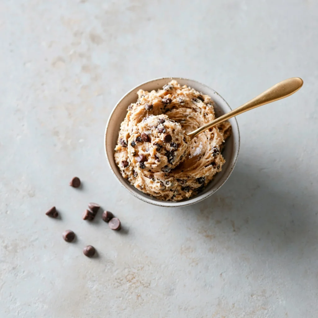 Essbarer Schokoladenkeksteig für eine Person ohne Backen