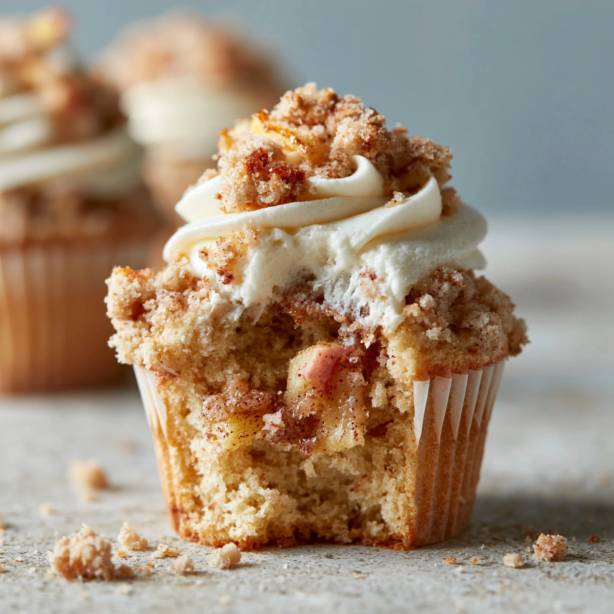 Apfel-Crumble-Cupcakes
