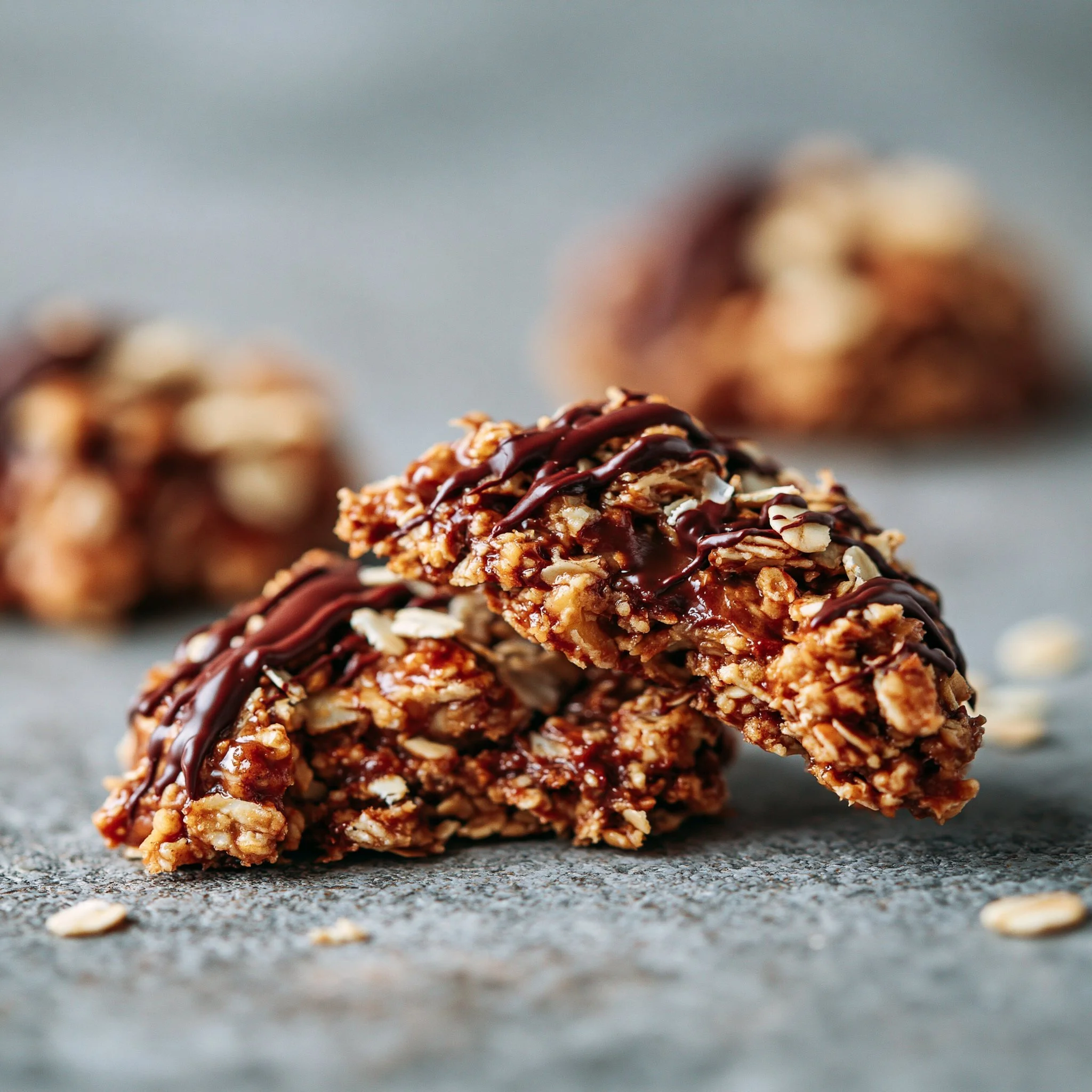 Gesunde Schokoladen-Erdnussbutter No-Bake Haferkekse