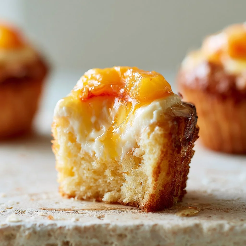 Honig-Pfirsich-Creme-Käse-Cupcakes