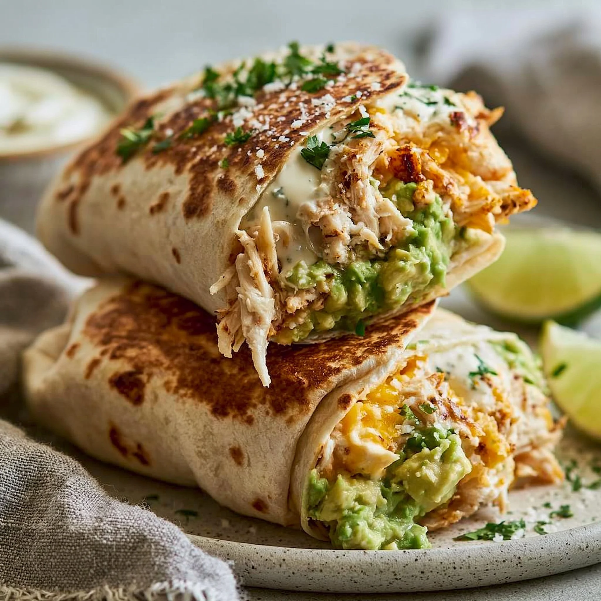 Hühnchen-Avocado-Ranch-Burritos