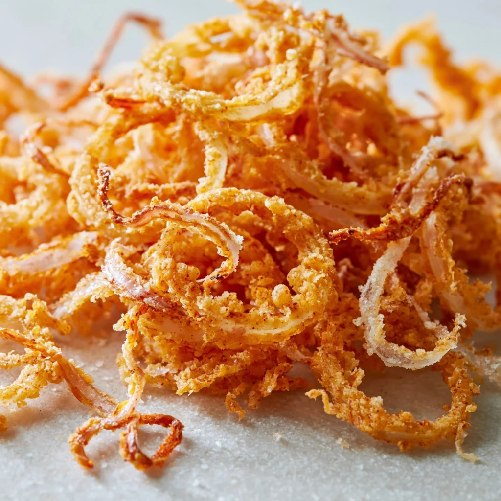 Knusprige Zwiebeln aus der Heißluftfritteuse frisch zubereitet