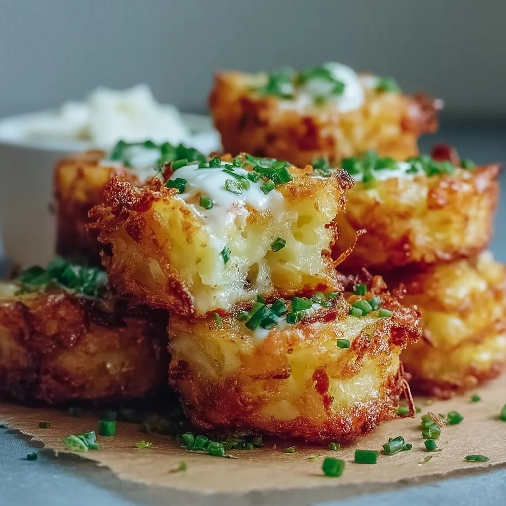 Krosse gefüllte Hashbrown-Bissen