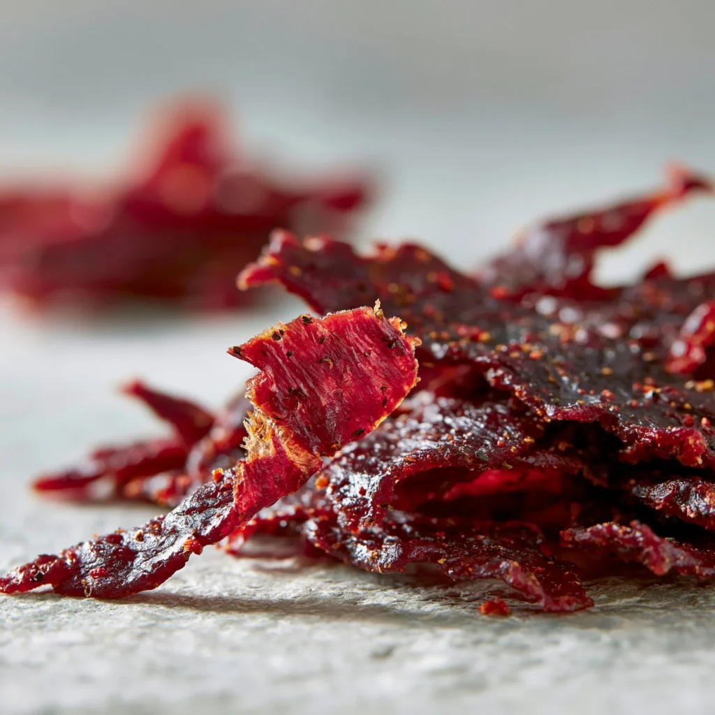 Luftfrittierte Rindfleisch Jerky, einfaches Rezept für knuspriges Beef Jerky
